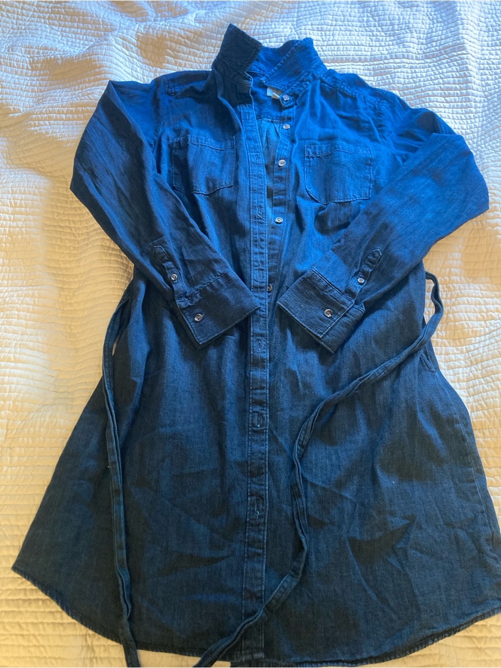IANew Day Women's Dark Blue Denim Shirt Dress